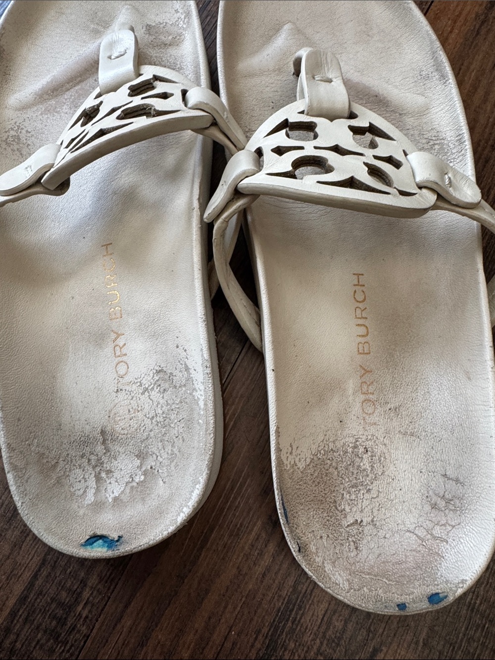 Tory Burch white Logo Thong Sandals - Picture 2 of 13